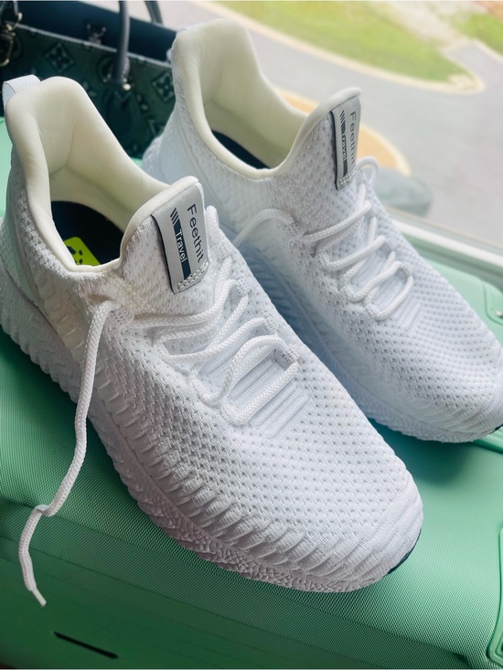 Other - Travel Men’s White Knit Athletic Sneakers